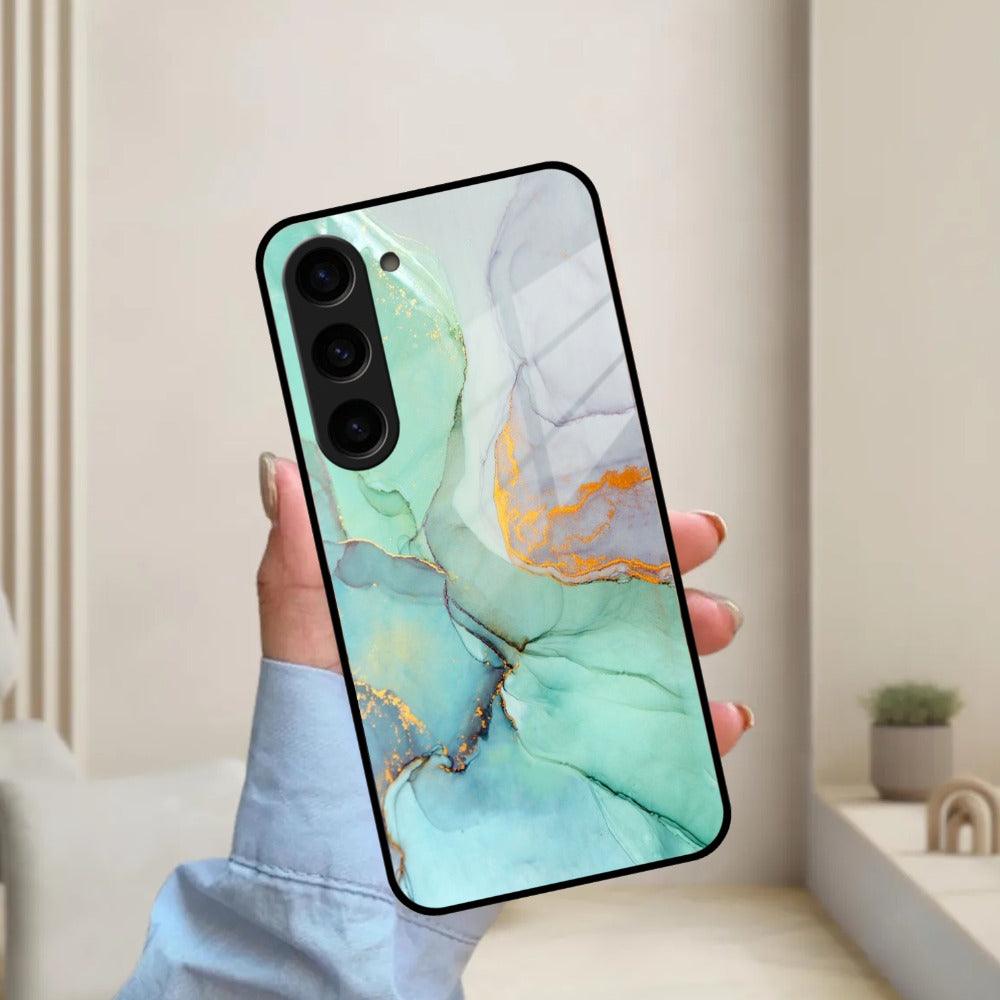 Marble Glass Finish Phone Case And Cover For Samsung