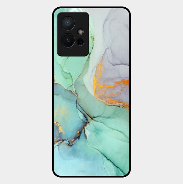 Marble Glass Finish Phone Case And Cover For Vivo T1 5G