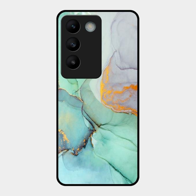 Marble Glass Finish Phone Case And Cover For Vivo T3 5G