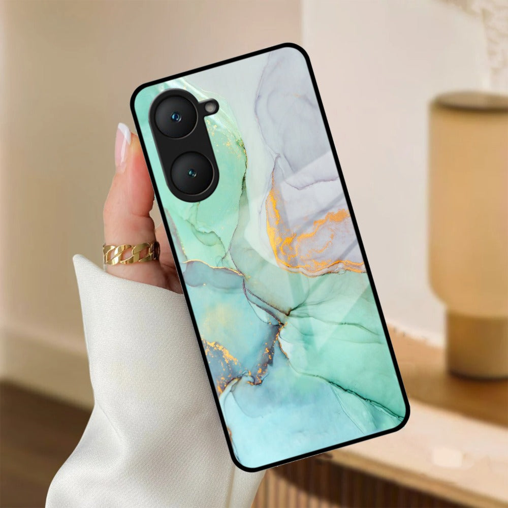 Marble Glass Finish Phone Case And Cover For Vivo