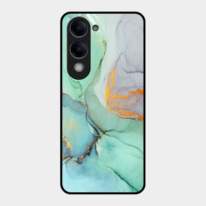 Marble Glass Finish Phone Case And Cover For Vivo T4 Lite 5G