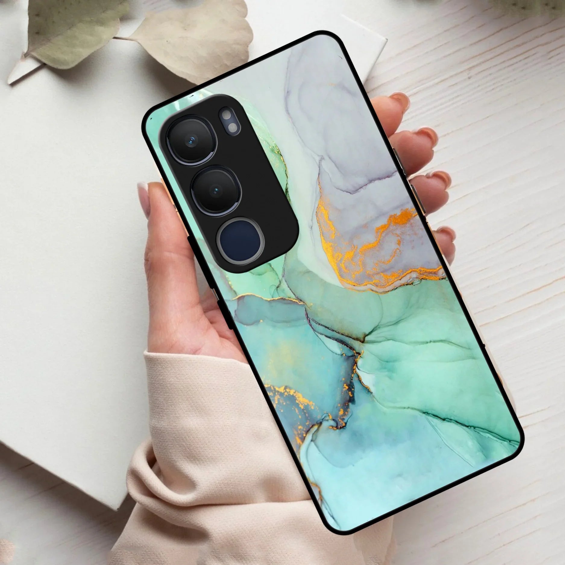 Marble Glass Finish Phone Case And Cover For Vivo - ShopOnCliQ