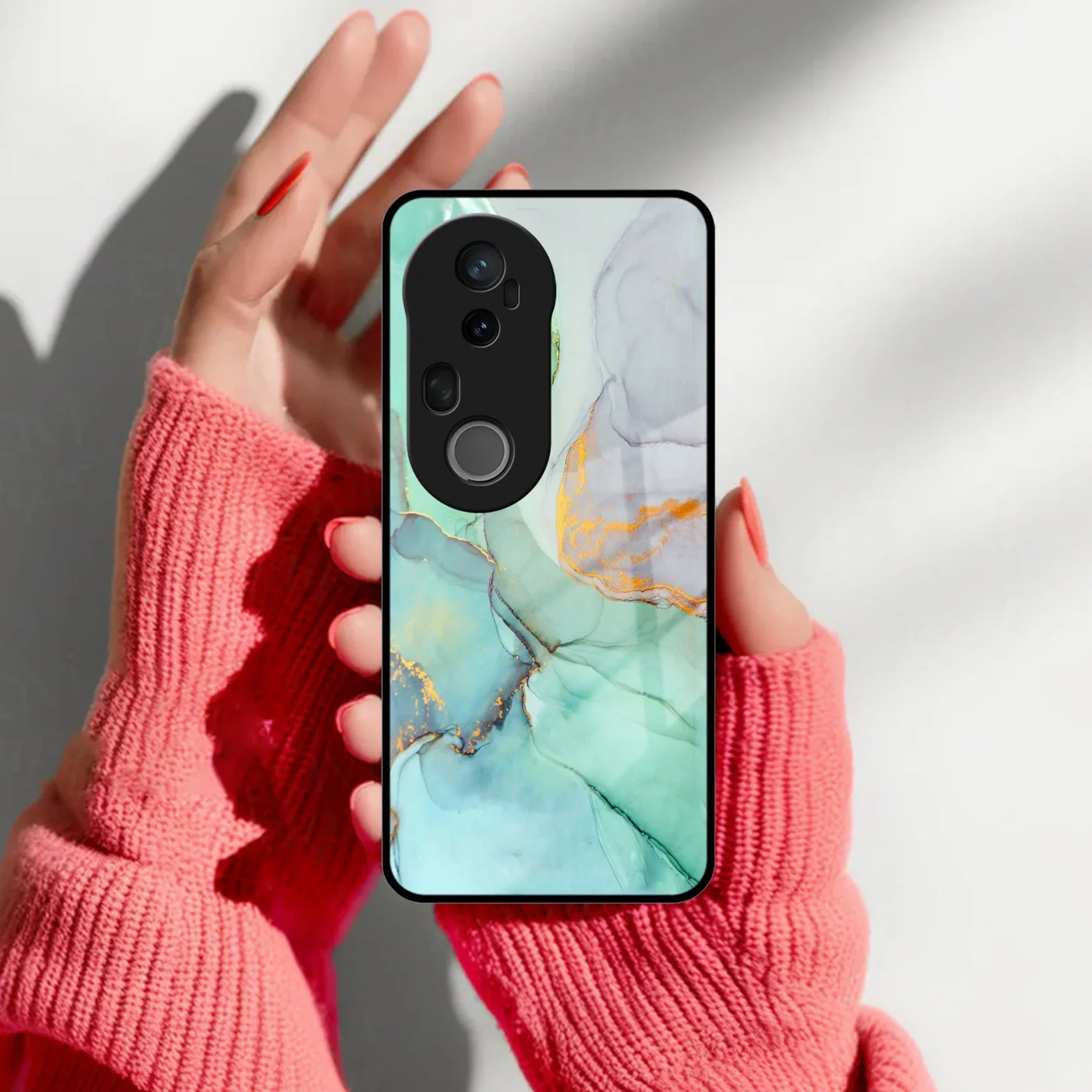 Marble Glass Finish Phone Case And Cover For Vivo - ShopOnCliQ