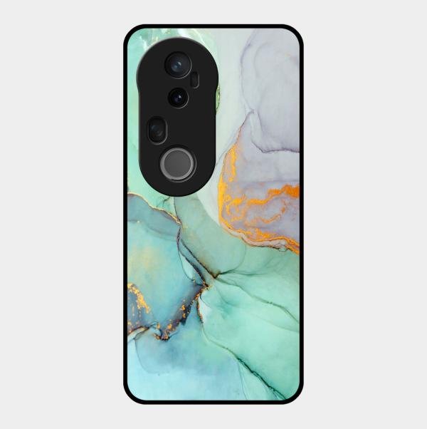 Marble Glass Finish Phone Case And Cover For Vivo T4 Ultra 5G