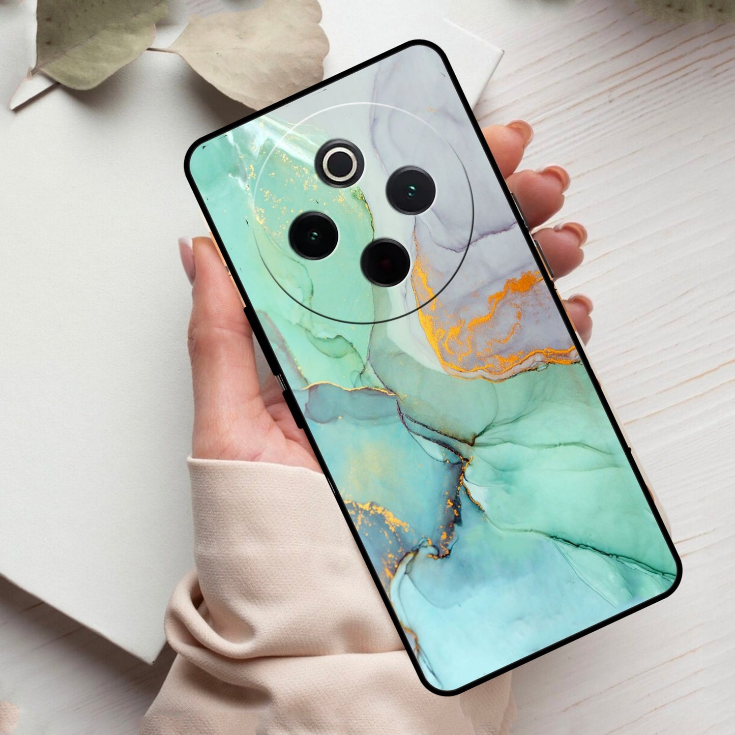 Marble Glass Finish Phone Case And Cover For Vivo