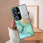 Marble Glass Finish Phone Case And Cover For Vivo - ShopOnCliQ