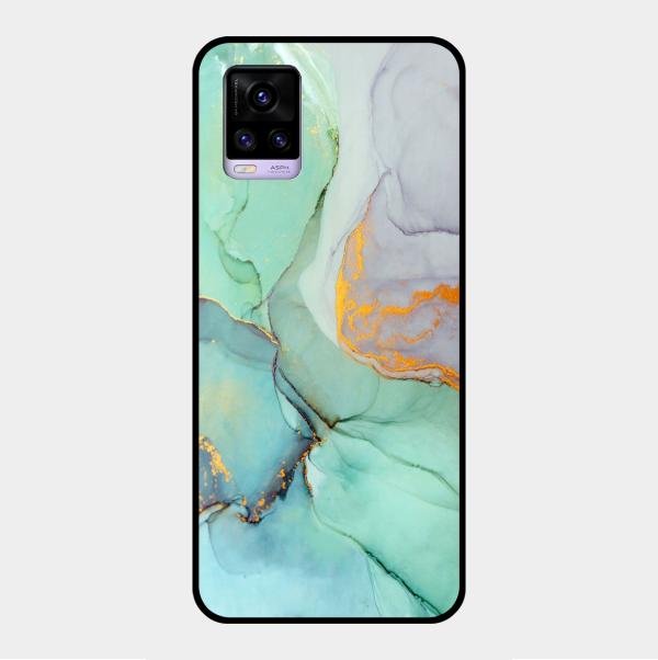 Marble Glass Finish Phone Case And Cover For Vivo V20