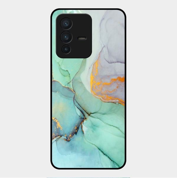 Marble Glass Finish Phone Case And Cover For Vivo V23 5G