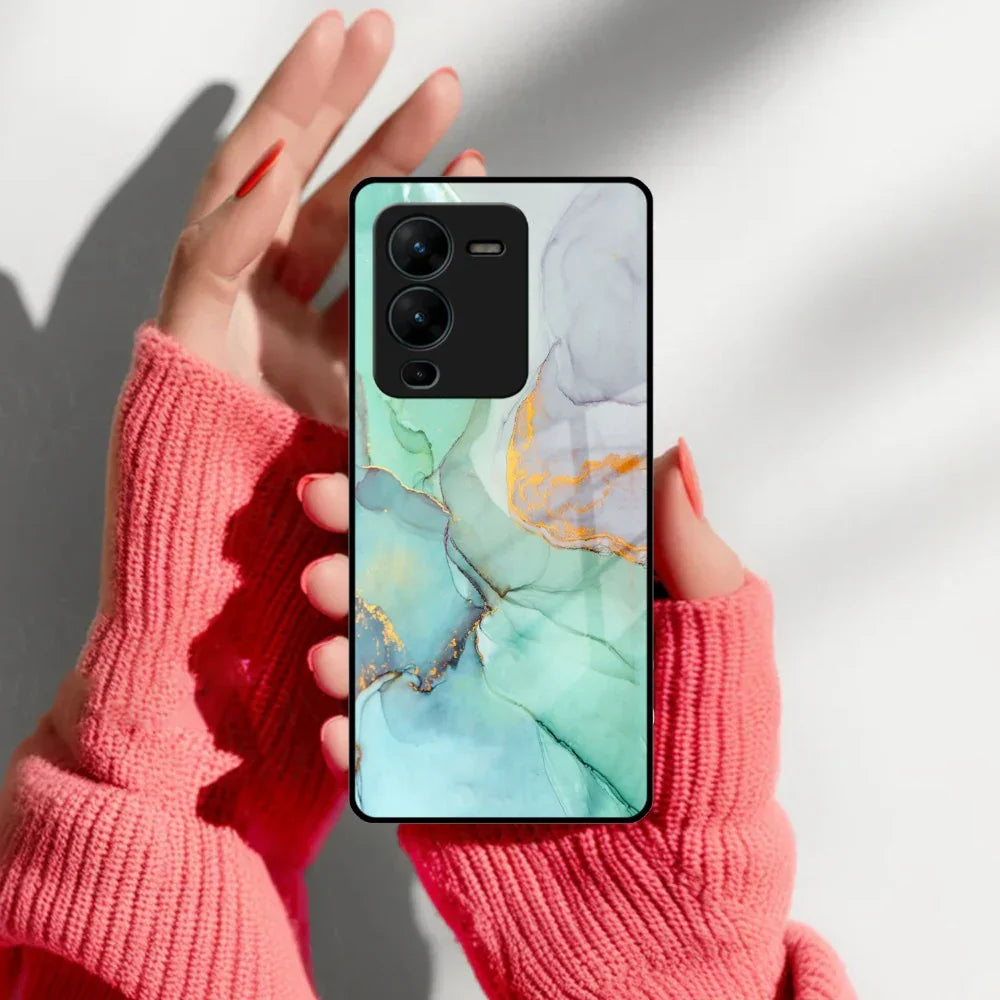 Marble Glass Finish Phone Case And Cover For Vivo - ShopOnCliQ