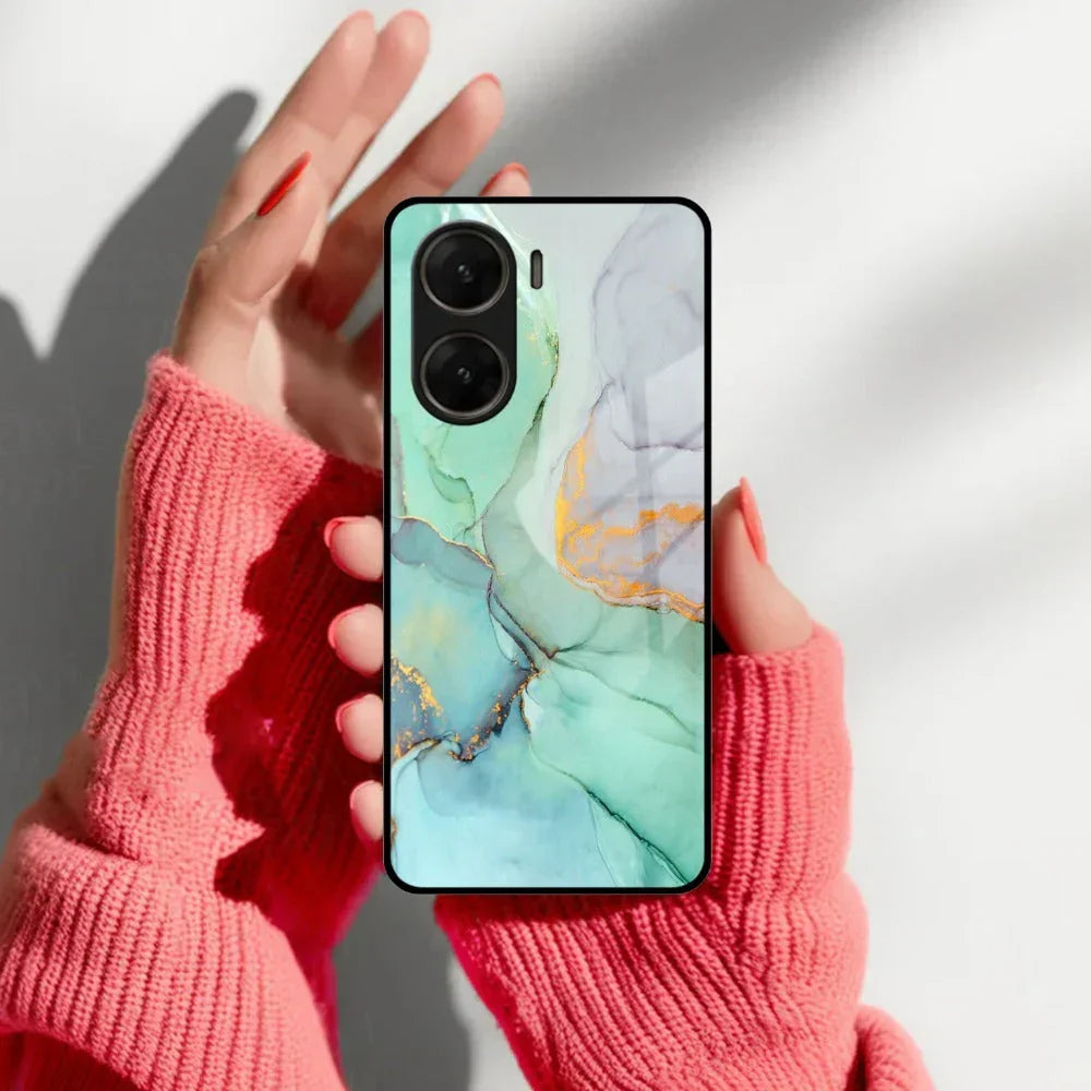 Marble Glass Finish Phone Case And Cover For iQOO - ShopOnCliQ