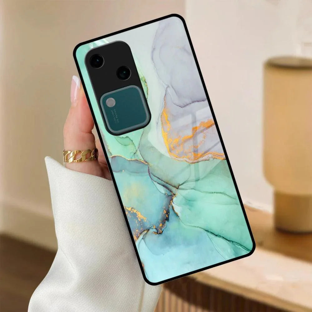 Marble Glass Finish Phone Case And Cover For Vivo - ShopOnCliQ