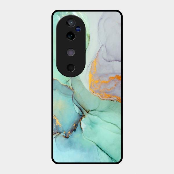 Marble Glass Finish Phone Case And Cover For Vivo V40 5G