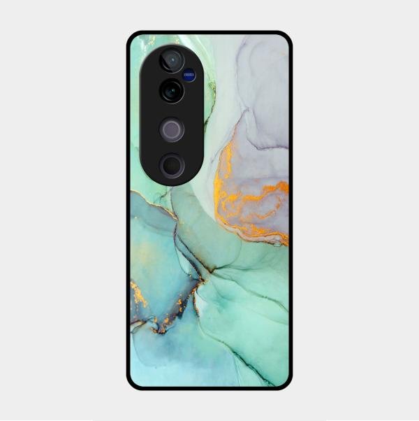 Marble Glass Finish Phone Case And Cover For Vivo V40 Pro 5G