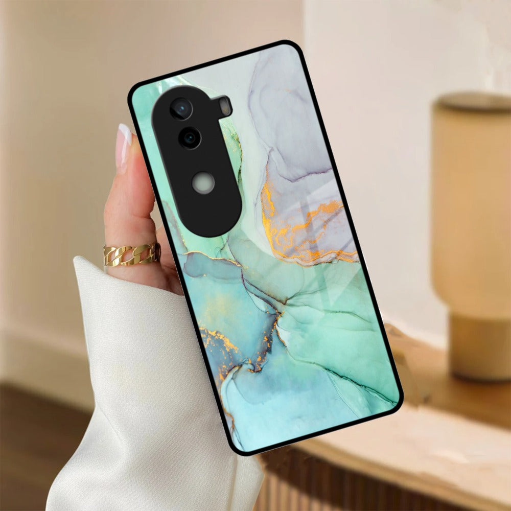 Marble Glass Finish Phone Case And Cover For Vivo