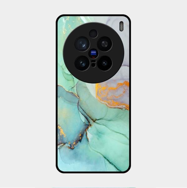 Marble Glass Finish Phone Case And Cover For Vivo X200 Pro 5G