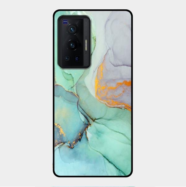 Marble Glass Finish Phone Case And Cover For Vivo X70 Pro 5G