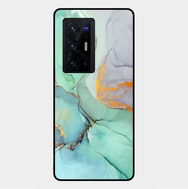 Marble Glass Finish Phone Case And Cover For Vivo X70 Pro Plus 5G