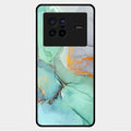 Marble Glass Finish Phone Case And Cover For Vivo X80 5G
