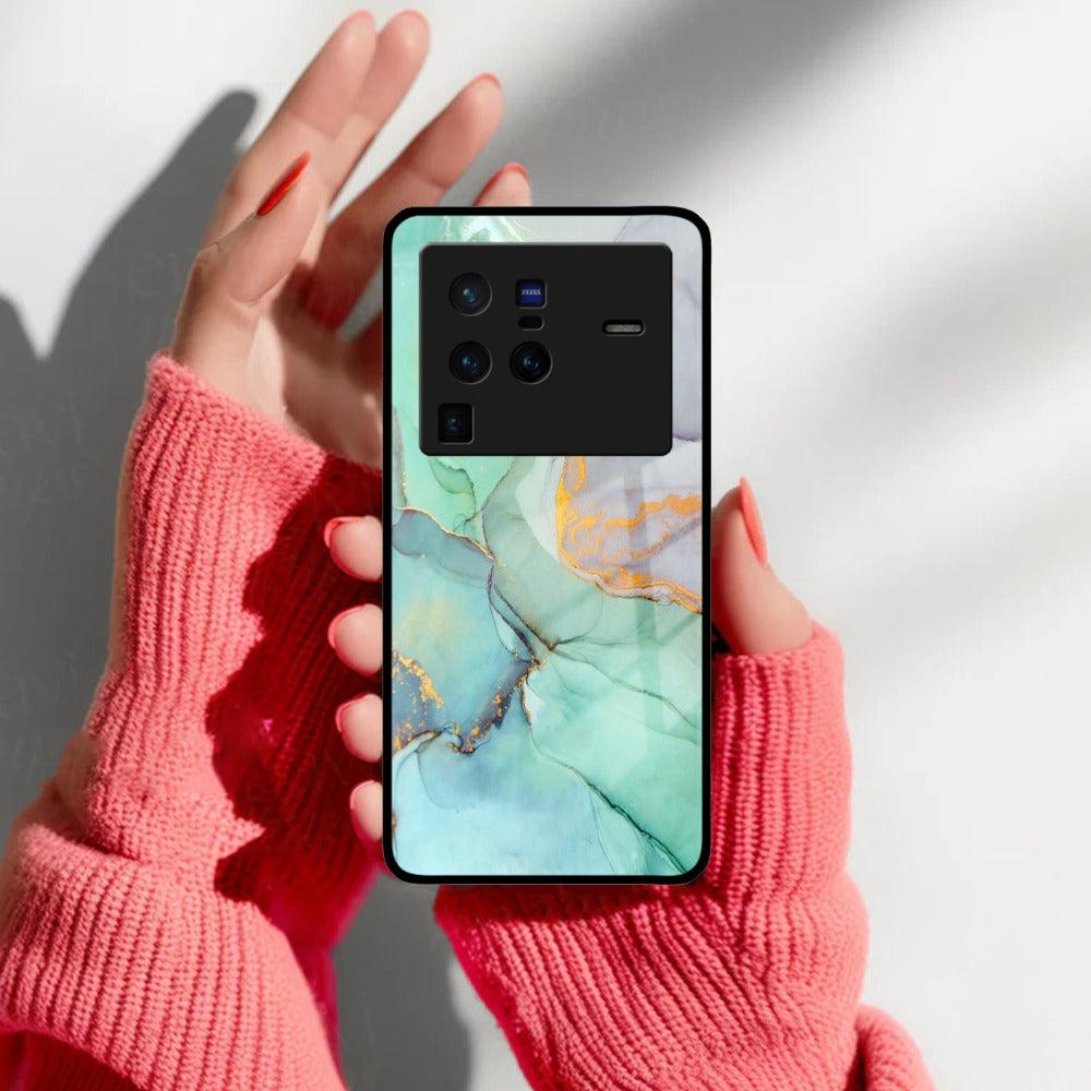 Marble Glass Finish Phone Case And Cover For Vivo