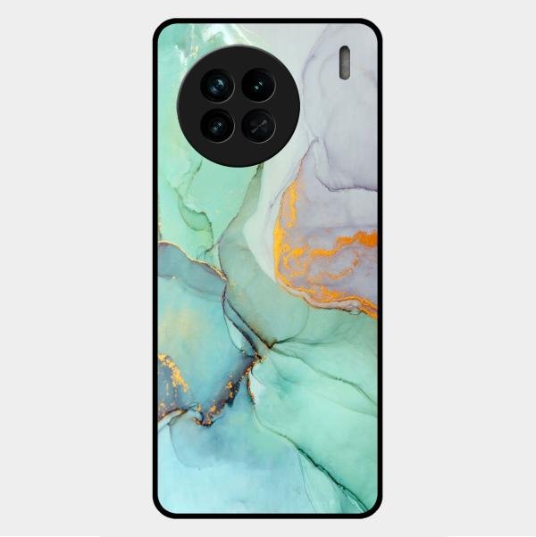 Marble Glass Finish Phone Case And Cover For Vivo X90 5G