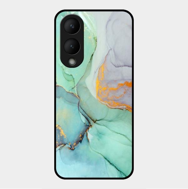 Marble Glass Finish Phone Case And Cover For Vivo Y17S