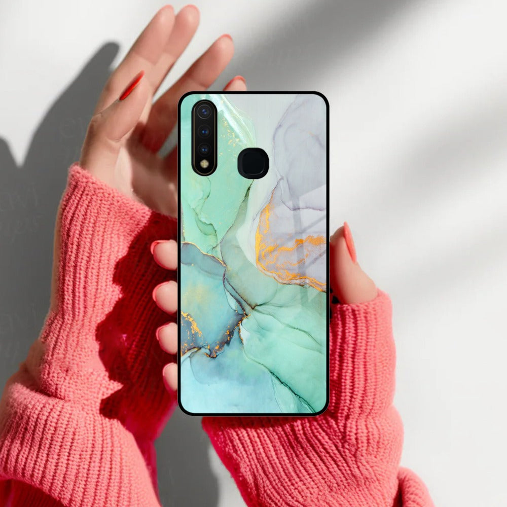 Marble Glass Finish Phone Case And Cover For Vivo