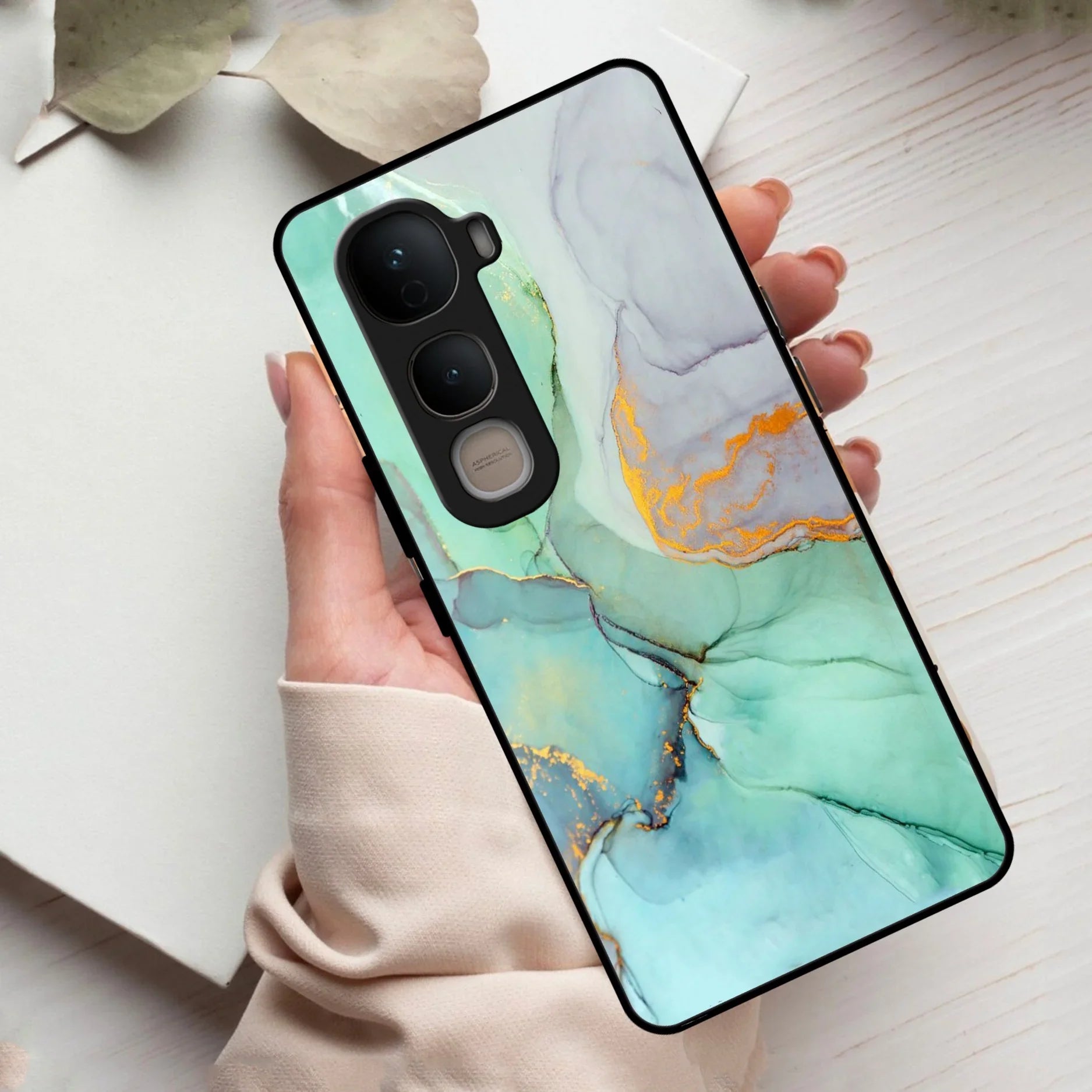 Marble Glass Finish Phone Case And Cover For Vivo - ShopOnCliQ