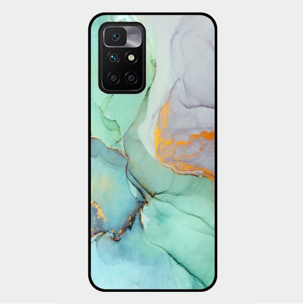 Marble Glass Finish Phone Case And Cover For Xiaomi Redmi 10 Prime 2022