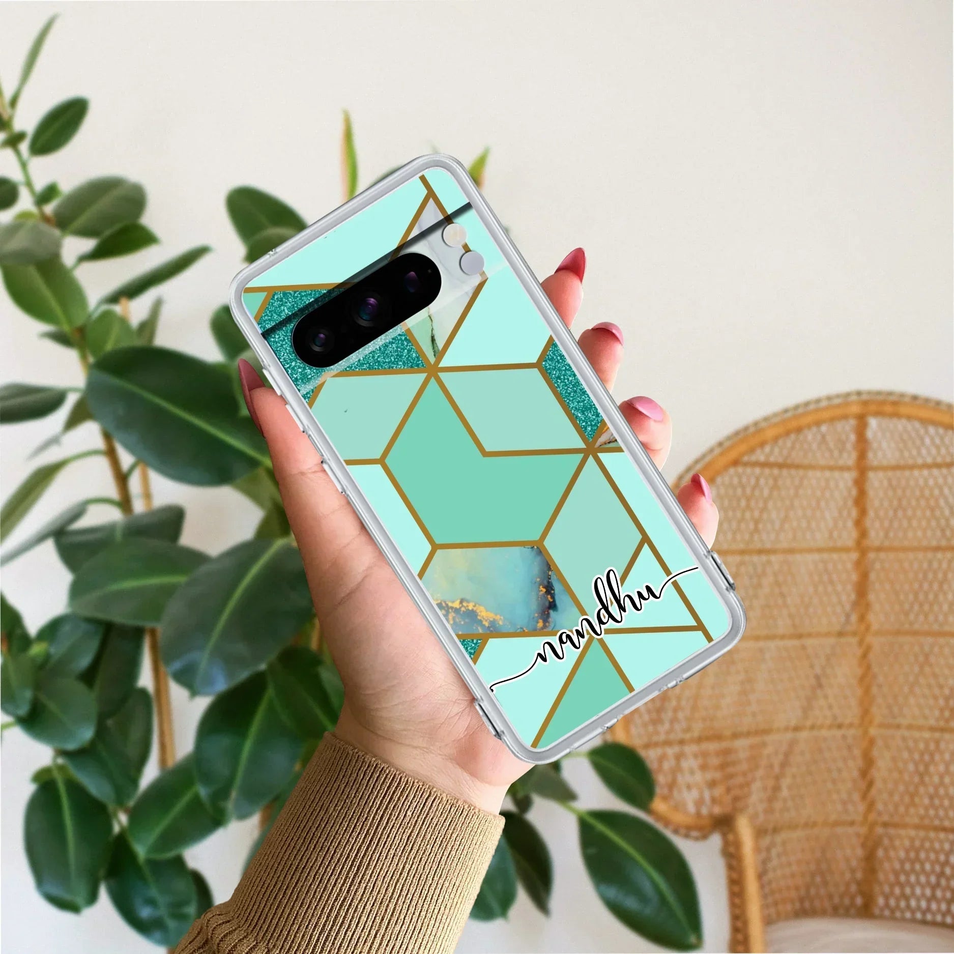 Marble Green Customize Transparent Silicon Case For Google Pixel 8 Pro 5G