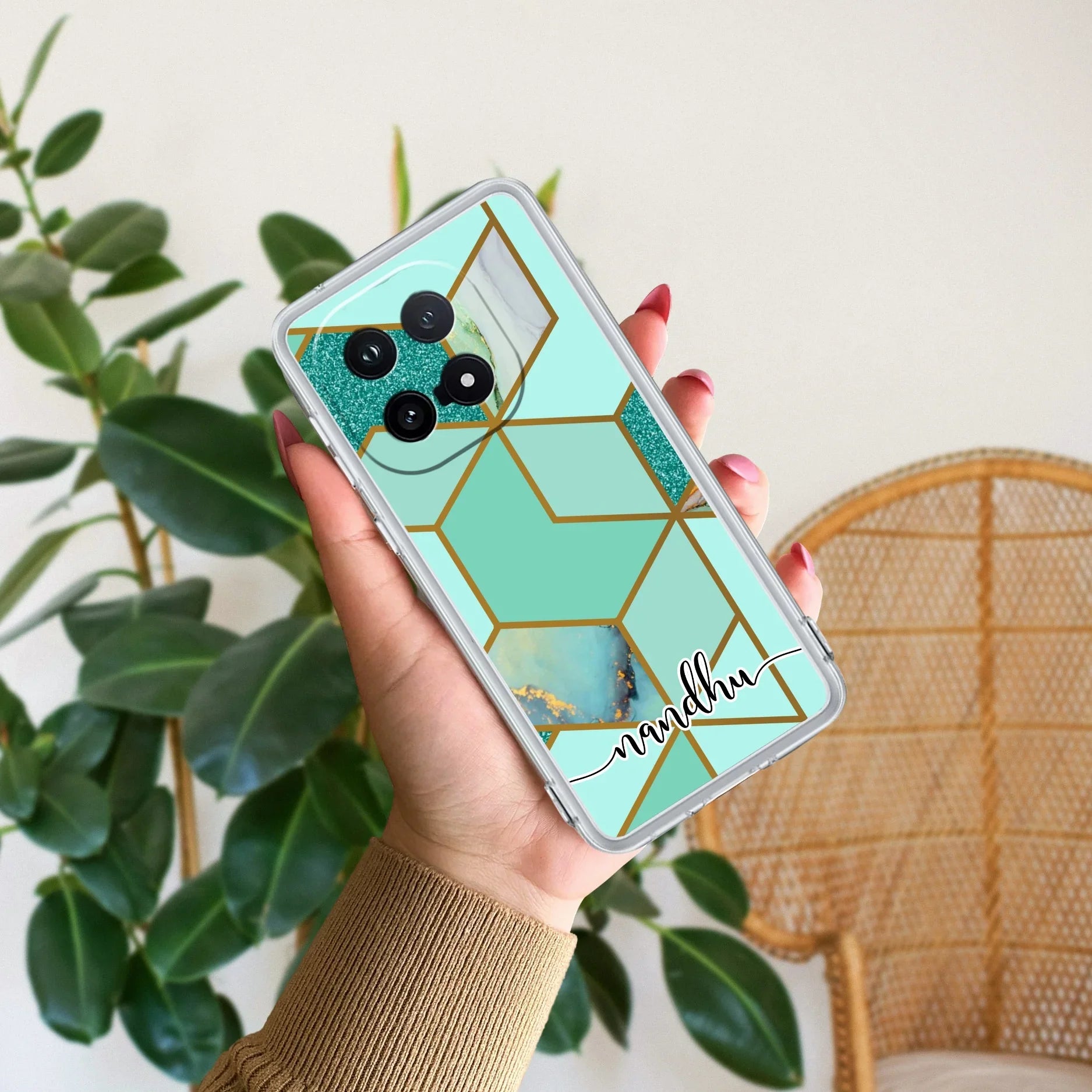 Marble Green Customize Transparent Silicon Case For iQOO 15 5G