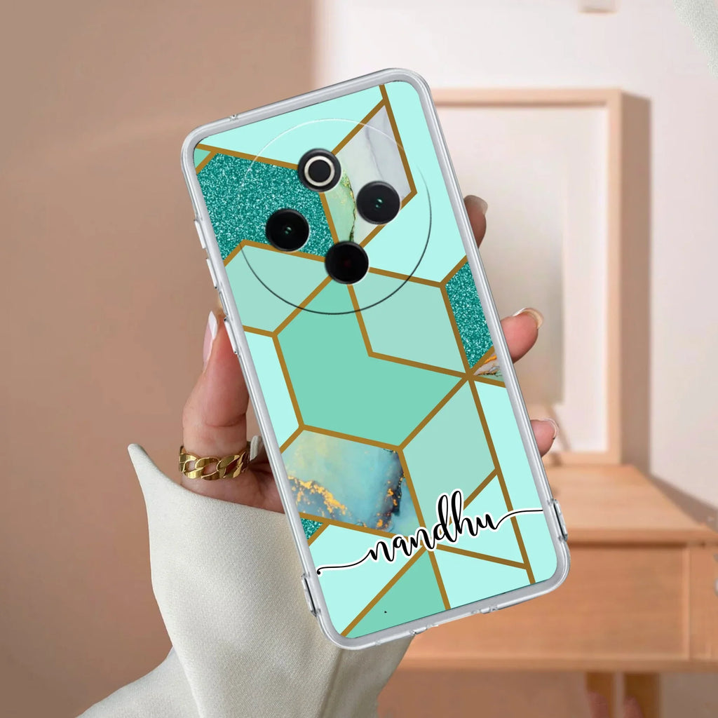 Marble Green Customize Transparent Silicon Case For iQOO Z10 5G