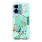 Marble Green Customize Transparent Silicon Case For iQOO Z6 Lite 5G