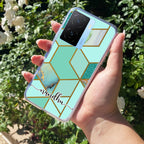 Marble Green Customize Transparent Silicon Case For iQOO Z7s 5G