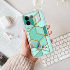 Marble Green Customize Transparent Silicon Case For Vivo T2 Pro 5G