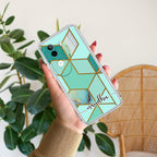Marble Green Customize Transparent Silicon Case For iQOO Z9s 5G