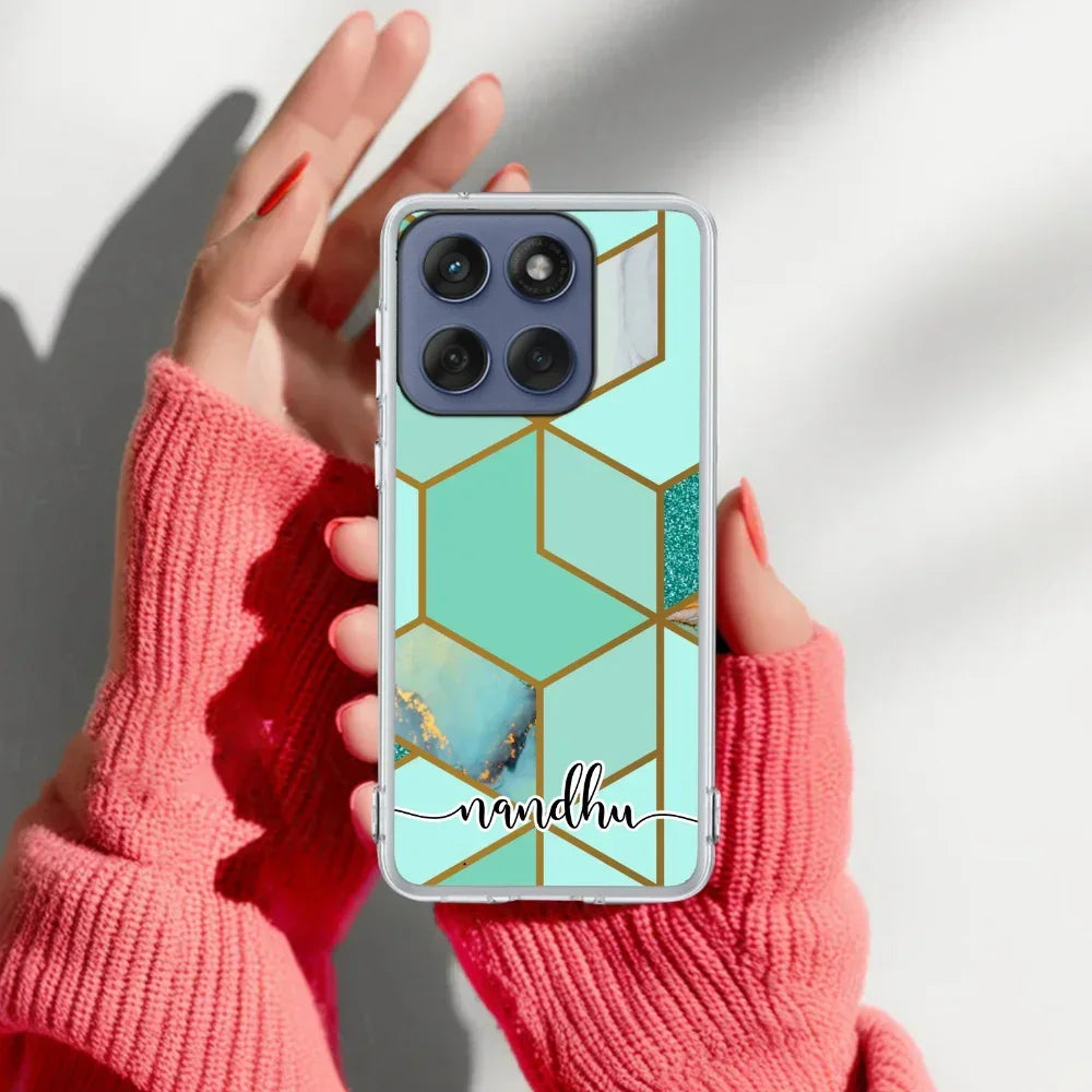 Marble Green Customize Anti Yellow Case For Motorola Edge 60 Pro 5G