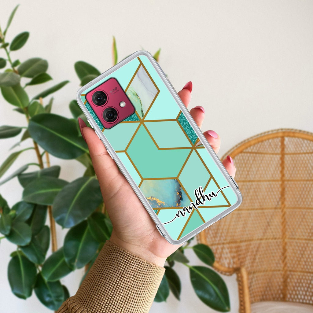 Marble Green Customize Anti Yellow Case For Motorola G84 5G