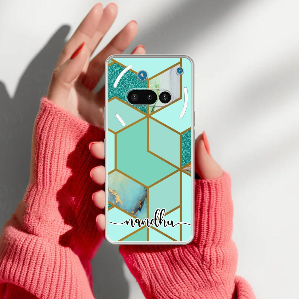 Marble Green Customize Transparent Silicon Case For Nothing
