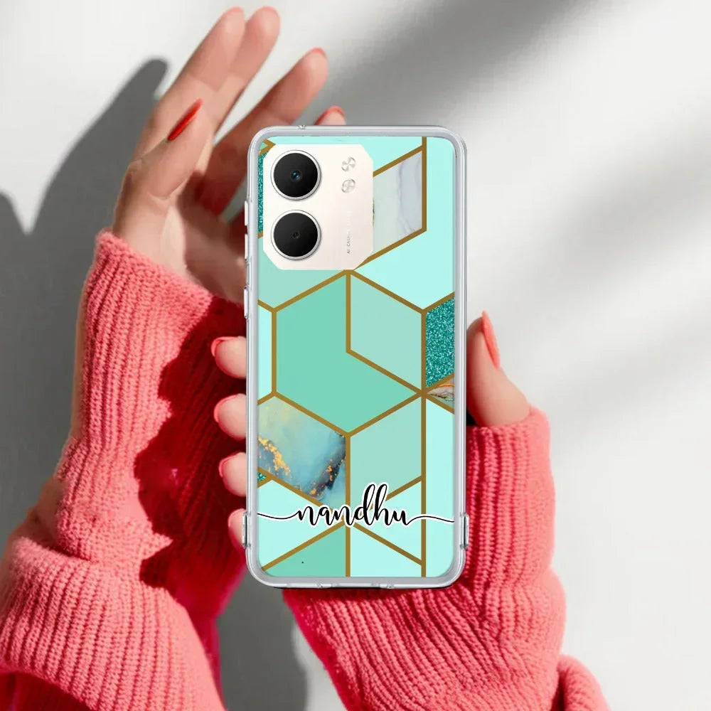 Marble Green Customize Anti Yellow Case For Oppo A5X 5G