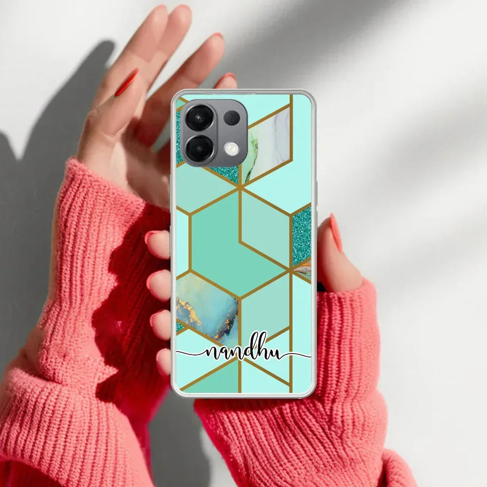 Marble Green Customize Transparent Silicon Case For Oppo A59 5G