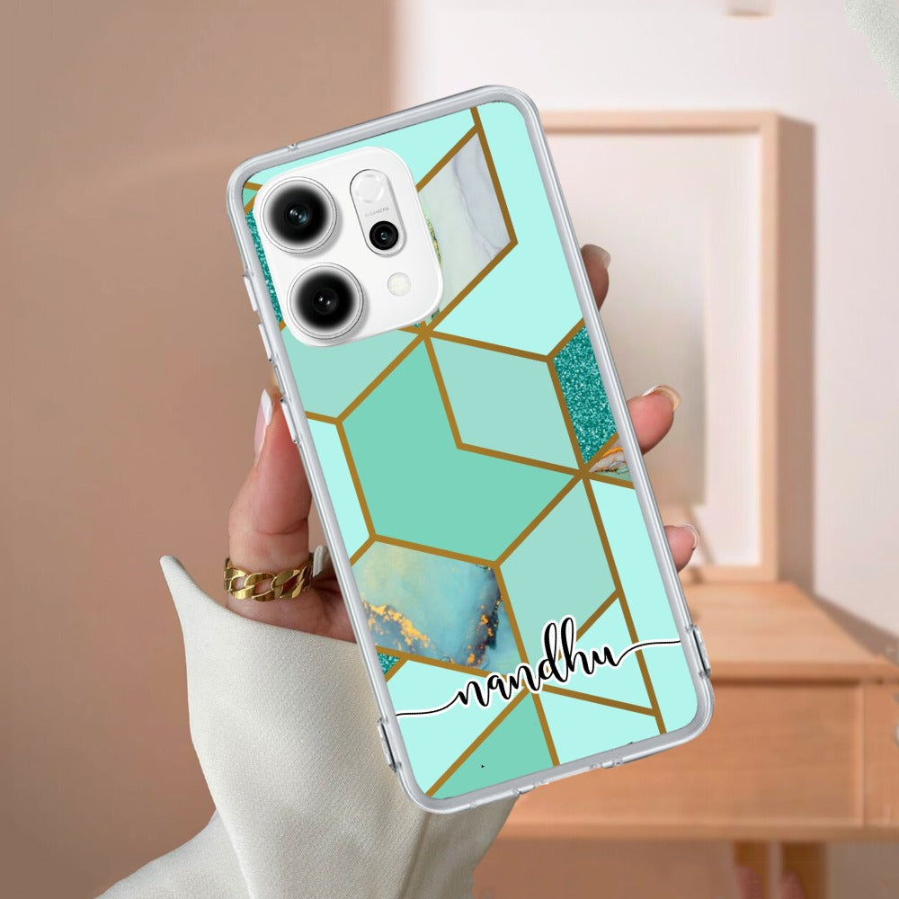 Marble Green Customize Anti Yellow Case For Oppo Reno 14 5G