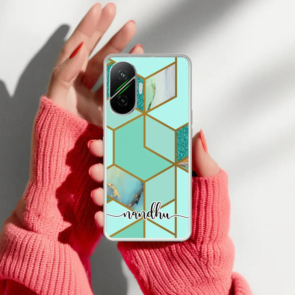 Marble Green Customize Transparent Silicon Case For Poco - ShopOnCliQ