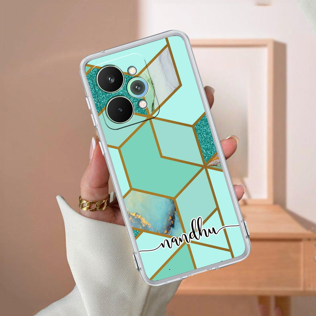 Marble Green Customize Anti Yellow Case For Realme 15 Pro 5G