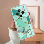 Marble Green Customize Transparent Silicon Case For Redmi 14C 5G