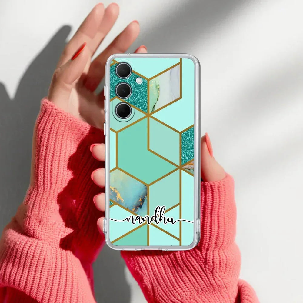 Marble Green Customize Anti Yellow Case For Samsung Galaxy M34 5G / Samsung Galaxy F34 5G