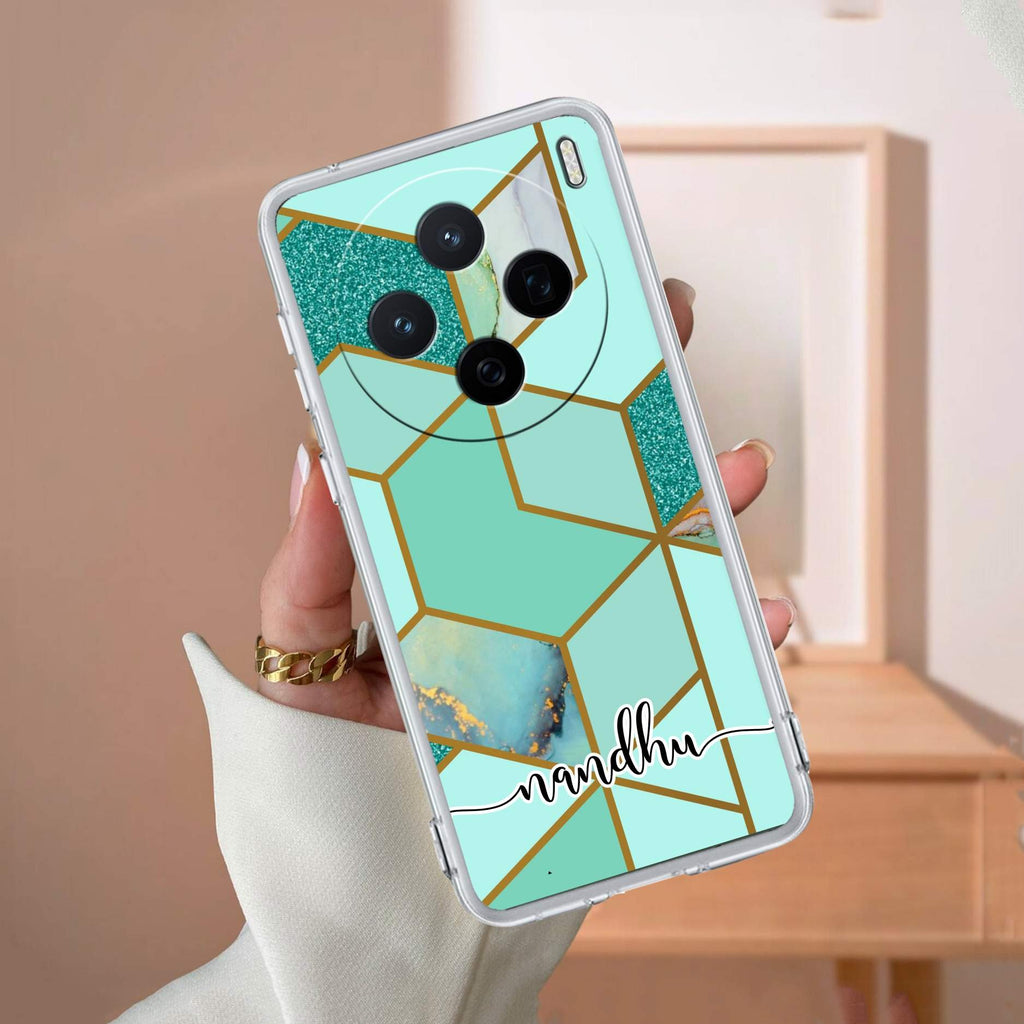 Marble Green Customize Transparent Silicon Case For Vivo X200 5G