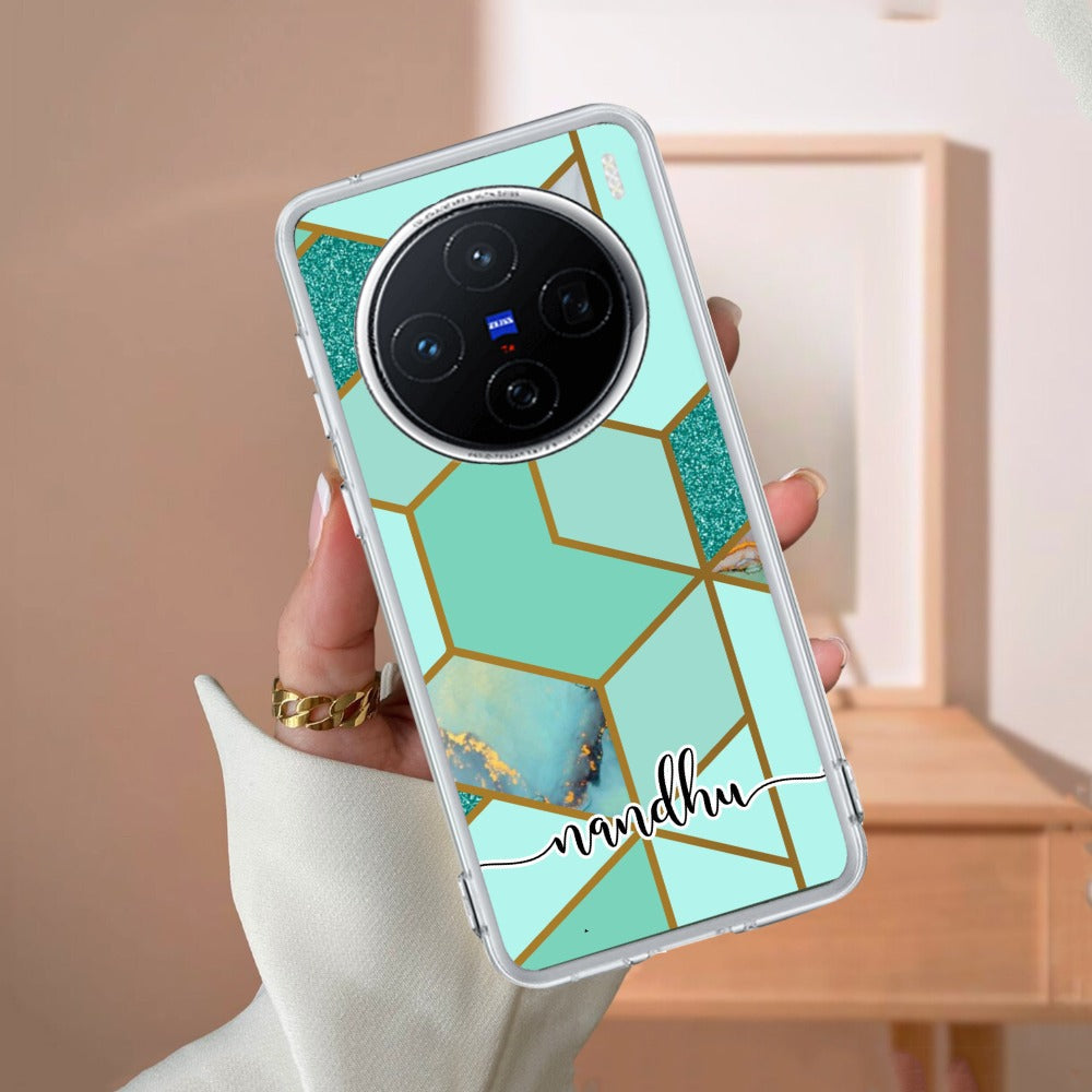 Marble Green Customize Transparent Silicon Case For Vivo