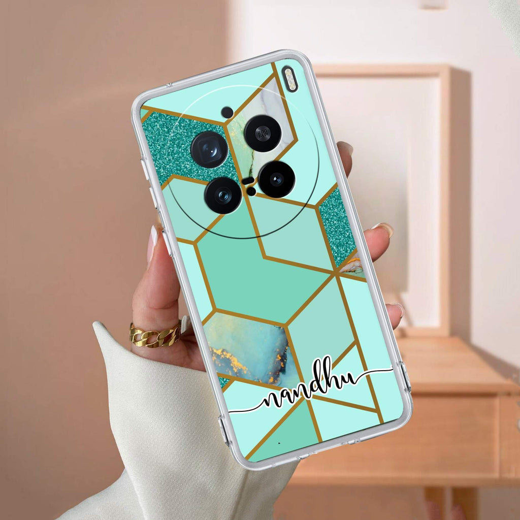 Marble Green Customize Transparent Silicon Case For Vivo V60e 5G