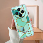 Marble Green Customize Transparent Silicon Case For Vivo T4R 5G