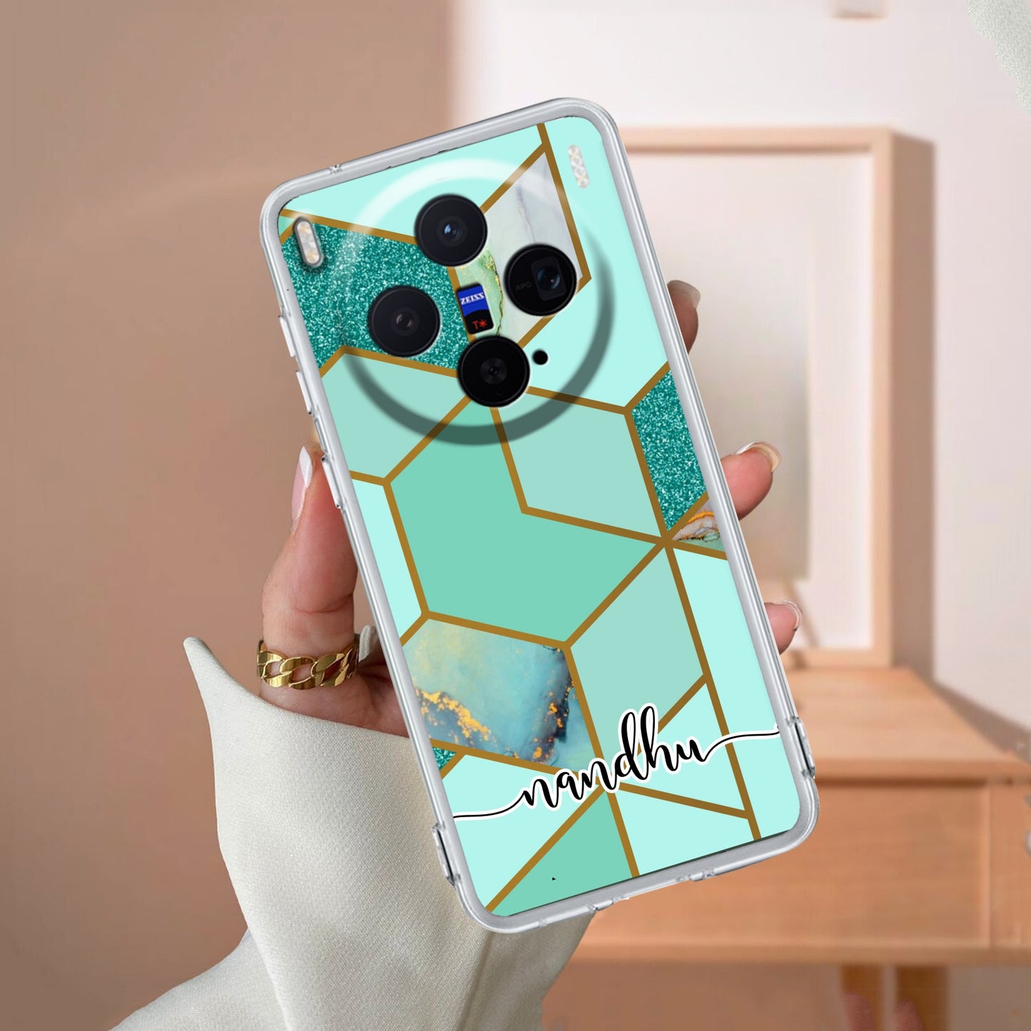 Marble Green Customize Transparent Silicon Case For Vivo